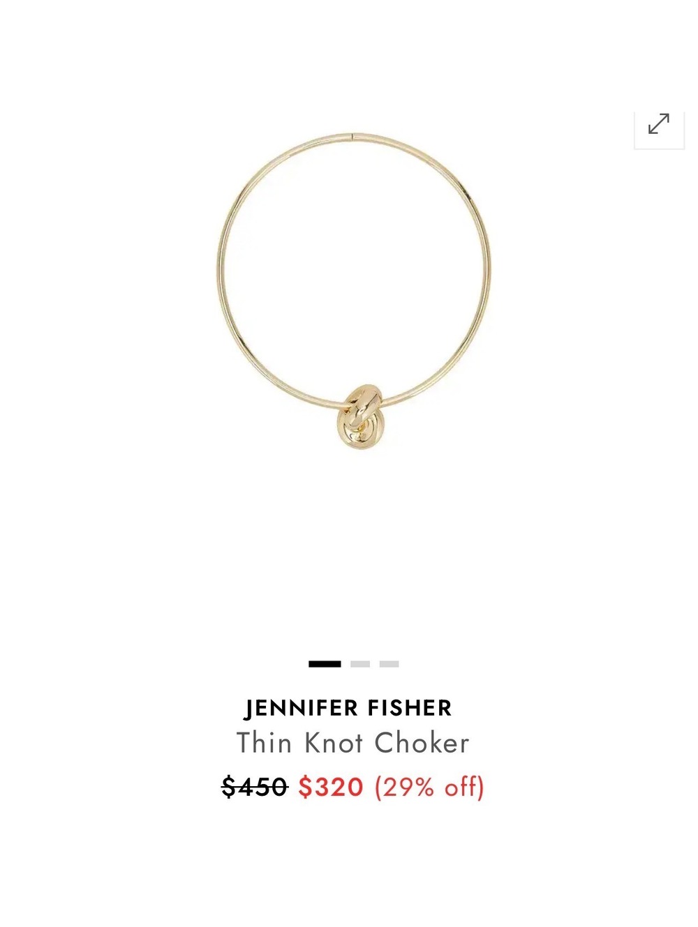 Jennifer Fisher thin knot choker $450 gorgeous